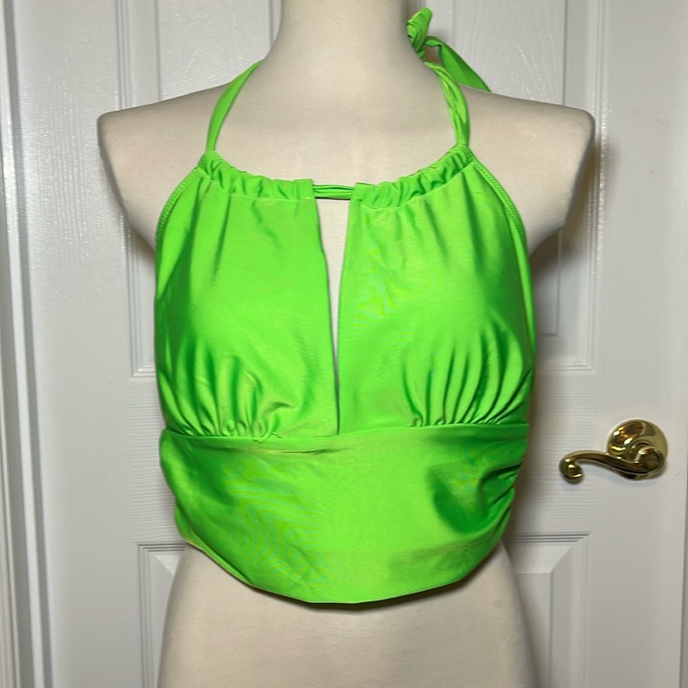 1 XL lime green bathing suit top. NWOT